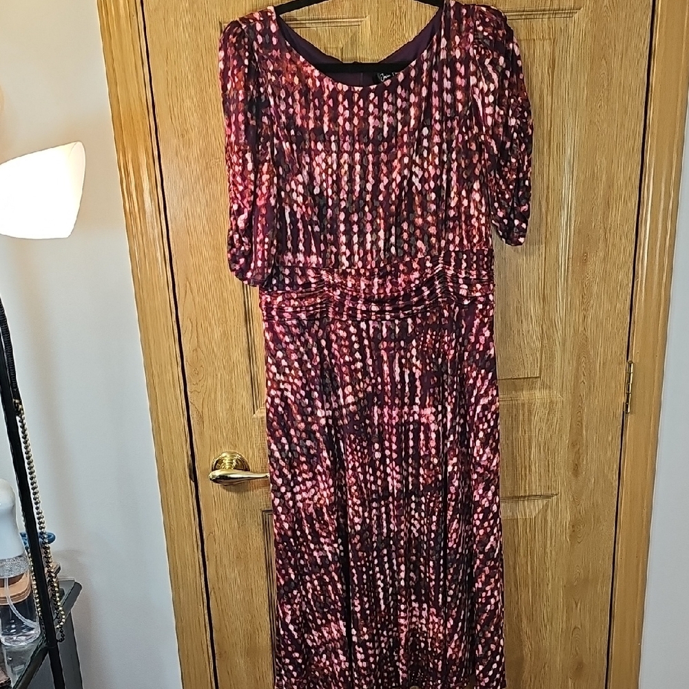 Jessica Howard Long Sleeve Dress in Red and Purple
